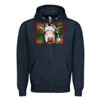Navy christmas cow with background Zipper Hoodie - RanaPortraitStore