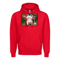 Red christmas cow with background Zipper Hoodie - RanaPortraitStore