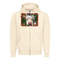Sandshell christmas cow with background Zipper Hoodie - RanaPortraitStore