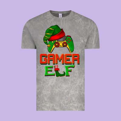 Christmas Gamer Elf Vintage Tee Designed By Barkaloodesign