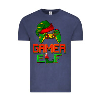 Vintage Denim Christmas gamer elf Vintage Tee - BarkalooDesign