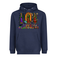 Navy our lady of guadalupe happy hallothanksmas Heavyweight Hoodie - JahusDesignShop