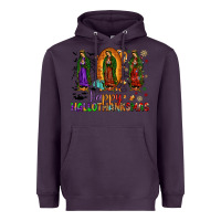 Plum our lady of guadalupe happy hallothanksmas Heavyweight Hoodie - JahusDesignShop