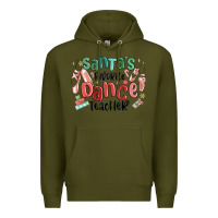 Army Green santa's favorite dance teacher Premium Hoodie - MaliasSmallBusiness