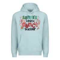 Blue Mist santa's favorite dance teacher Premium Hoodie - MaliasSmallBusiness