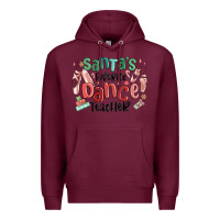 Burgundy santa's favorite dance teacher Premium Hoodie - MaliasSmallBusiness