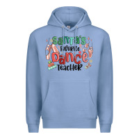 Colony Blue santa's favorite dance teacher Premium Hoodie - MaliasSmallBusiness