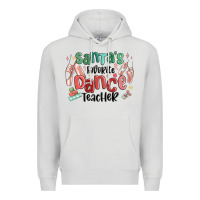 Dove Grey santa's favorite dance teacher Premium Hoodie - MaliasSmallBusiness