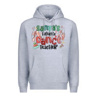 Heather Grey santa's favorite dance teacher Premium Hoodie - MaliasSmallBusiness