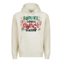 Oatmeal Heather santa's favorite dance teacher Premium Hoodie - MaliasSmallBusiness