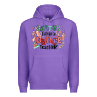 Purple santa's favorite dance teacher Premium Hoodie - MaliasSmallBusiness