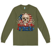 Army Green born to be free skeleton Long Sleeve Tee - Zillion Design Studio