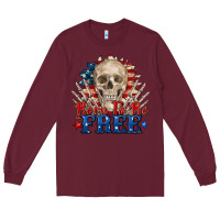 Burgundy born to be free skeleton Long Sleeve Tee - Zillion Design Studio