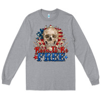 Heather Grey born to be free skeleton Long Sleeve Tee - Zillion Design Studio