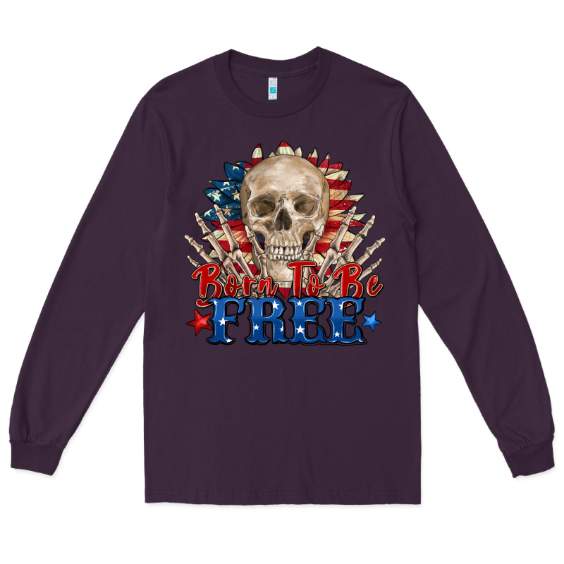 Born To Be Free Skeleton Long Sleeve Tee by Zillion Design Studio | Teevron