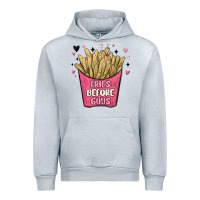 Heather Grey fries before guys Urban Hoodie - MaliasSmallBusiness
