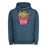 Pigment Midnight Navy fries before guys Urban Hoodie - MaliasSmallBusiness