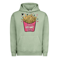 Pigment Oil Green fries before guys Urban Hoodie - MaliasSmallBusiness