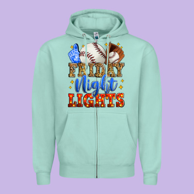 Friday Night Lights Baseball Zipper Hoodie Designed By Zillion Design Studio