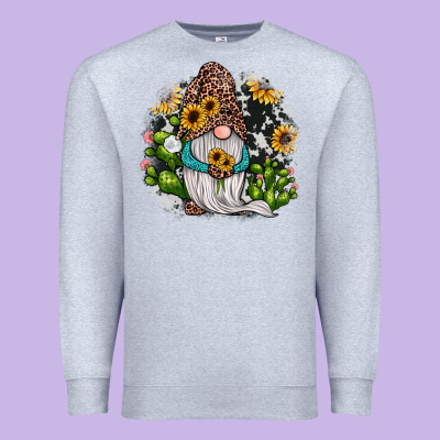 Gnomes Sunflower Cactus Premium Sweatshirt Designed By Jahusdesignshop