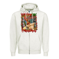 Oatmeal Heather merry cluckin' christmas Zipper Hoodie - RanaPortraitStore