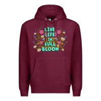 Burgundy live life in full bloom Premium Hoodie - MaliasSmallBusiness