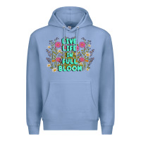 Colony Blue live life in full bloom Premium Hoodie - MaliasSmallBusiness