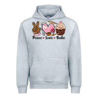 Heather Grey peace love bake Urban Hoodie - NancyCooperArtShop