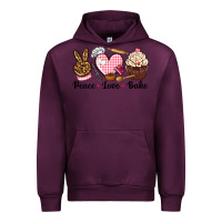 Mauve Wine peace love bake Urban Hoodie - NancyCooperArtShop
