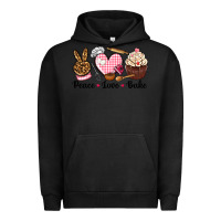 Pigment Black peace love bake Urban Hoodie - NancyCooperArtShop