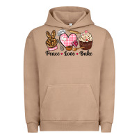 Pigment Burro peace love bake Urban Hoodie - NancyCooperArtShop
