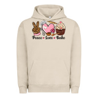 Pigment French Oak peace love bake Urban Hoodie - NancyCooperArtShop