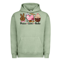 Pigment Oil Green peace love bake Urban Hoodie - NancyCooperArtShop