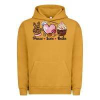 Pigment Peanut Butter peace love bake Urban Hoodie - NancyCooperArtShop