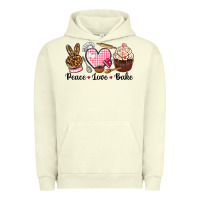 Pigment Pistachio peace love bake Urban Hoodie - NancyCooperArtShop