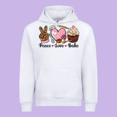 Peace Love Bake Urban Hoodie Designed By Nancycooperartshop