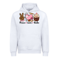 White peace love bake Urban Hoodie - NancyCooperArtShop