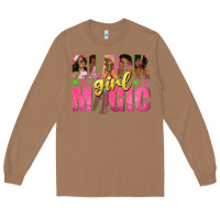 Toasted Coconut black girl magic with afro black women Long Sleeve Tee - texasbilliewilder