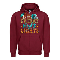 Burgundy friday night lights american football Zipper Hoodie - Zillion Design Studio