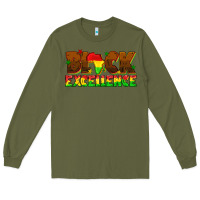 Army Green black excellence juneteenth Long Sleeve Tee - texasbilliewilder