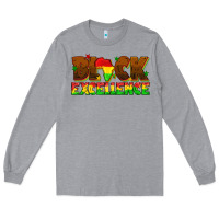Heather Grey black excellence juneteenth Long Sleeve Tee - texasbilliewilder