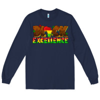 Navy black excellence juneteenth Long Sleeve Tee - texasbilliewilder