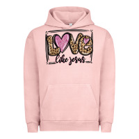Pigment Salmon love like jesus Urban Hoodie - MaliasSmallBusiness