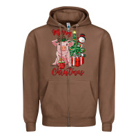 Chestnut merry christmas pig Zipper Hoodie - RanaPortraitStore