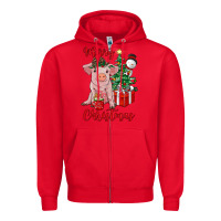 Red merry christmas pig Zipper Hoodie - RanaPortraitStore