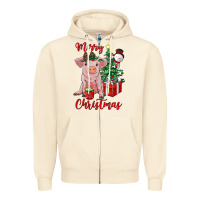 Sandshell merry christmas pig Zipper Hoodie - RanaPortraitStore
