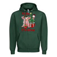 Sports Green merry christmas pig Zipper Hoodie - RanaPortraitStore