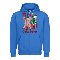 True Royal merry christmas pig Zipper Hoodie - RanaPortraitStore