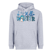 Heather Grey hello winter Heavyweight Hoodie - JahusDesignShop