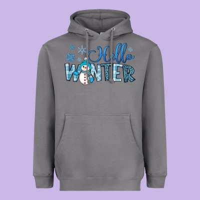 Hello Winter Heavyweight Hoodie Designed By Jahusdesignshop